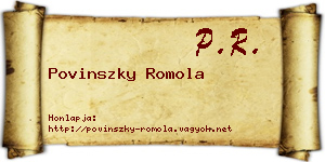 Povinszky Romola névjegykártya